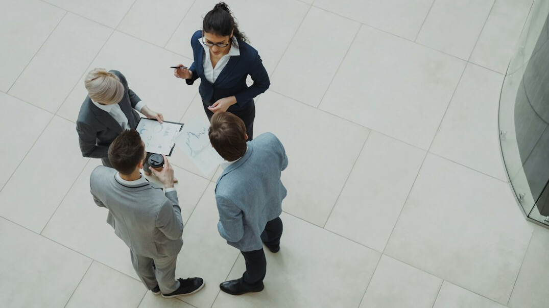 group discussion in office